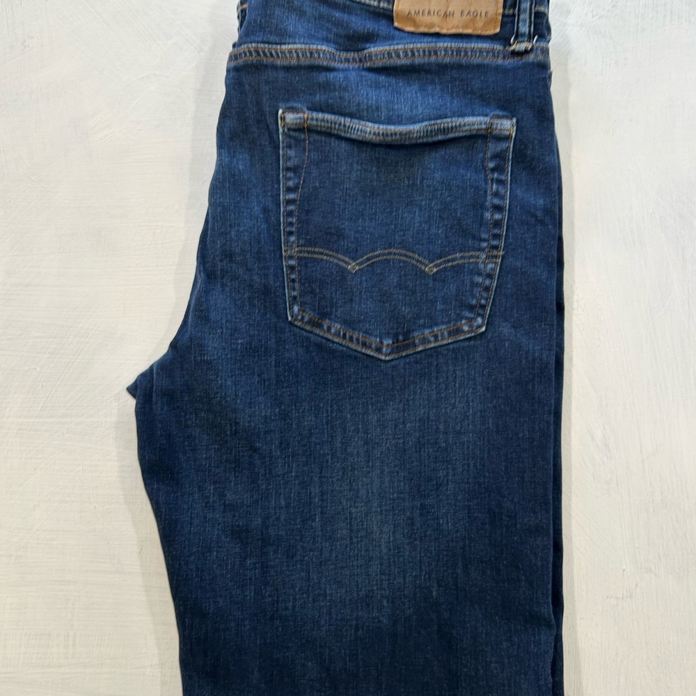 American Eagle Outfitters Men's Deep Blue Stretch Bootcut Jeans 36”x 36”